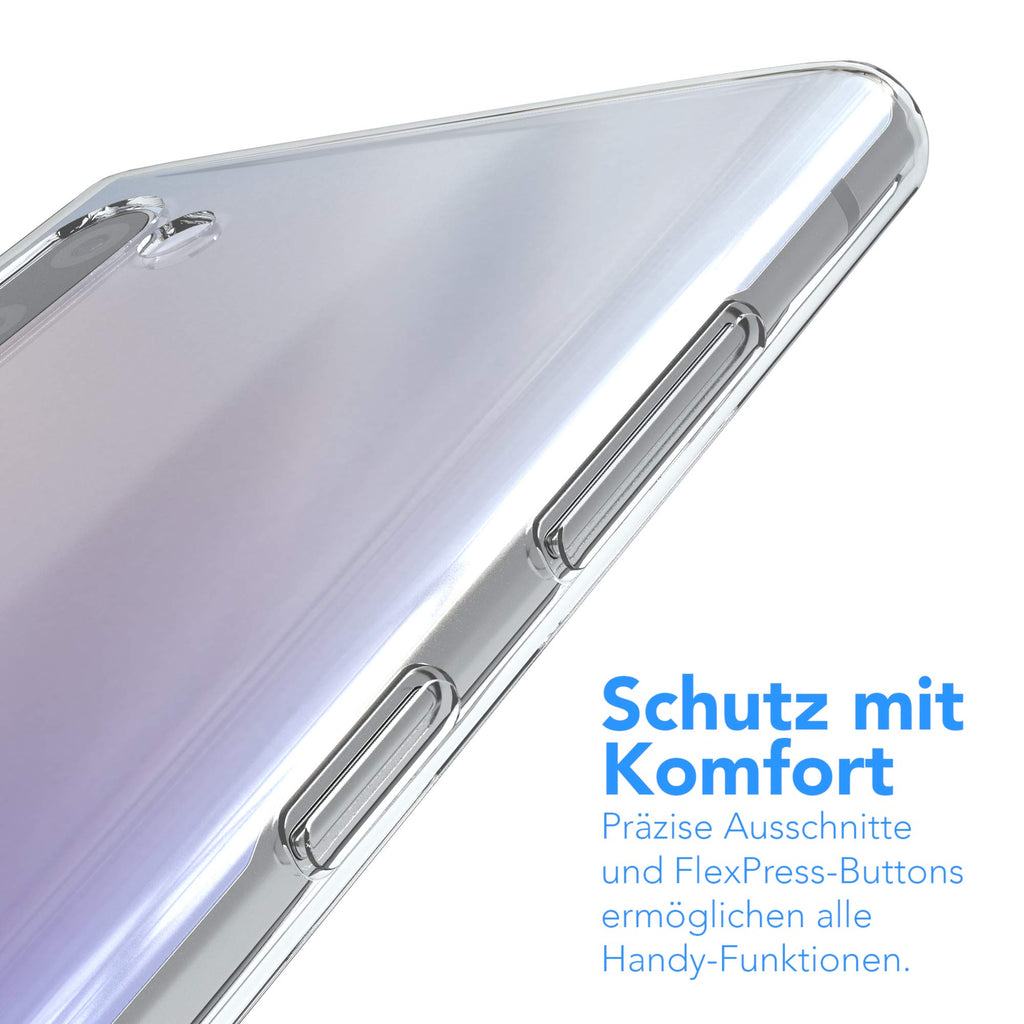 EAZY CASE Hülle kompatibel mit Samsung Galaxy Note 10 Schutzhülle Silikon, Ultra dünn, Slimcover, Handyhülle, Silikonhülle, Backcover, Durchsichtig, Klar, Transparent