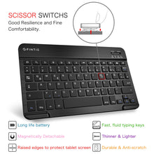Laden Sie das Bild in den Galerie-Viewer, Fintie Tastatur Hülle für Samsung Galaxy Tab A 10.1 Zoll 2019 SM-T510/T515 Tablet-PC - Ultradünn leicht Schutzhülle mit magnetisch Abnehmbarer drahtloser Deutscher Bluetooth Tastatur, Schwarz