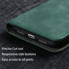 Laden Sie das Bild in den Galerie-Viewer, GOKEN Leder Folio Hülle für Oppo Find X3 Neo, Lederhülle Brieftasche Mit Kartensteckplätzen, Premium Flip PU/TPU Handyhülle Schutzhülle Case Cover mit Ständer Funktion (Schwarz)