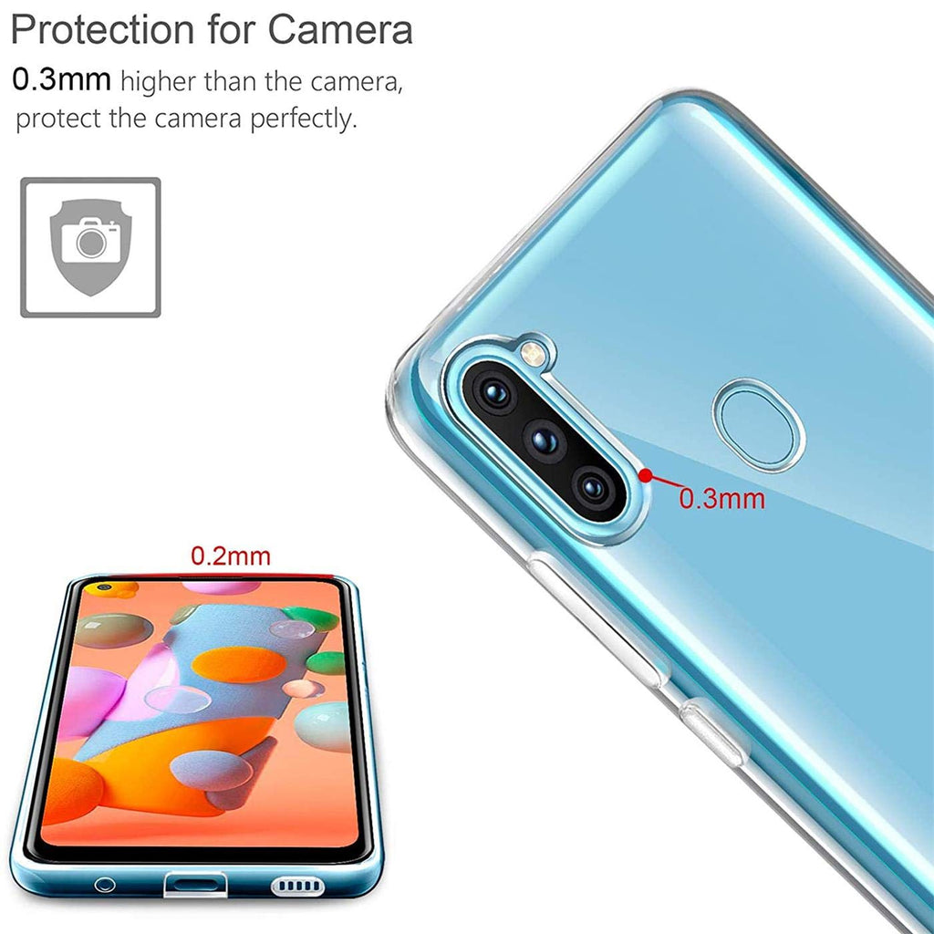 Verco Handyhülle für Samsung M11 Case, Samsung A11 Handy Cover für Samsung Galaxy M11 Hülle Transparent Dünn Klar Silikon, durchsichtig