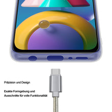 Laden Sie das Bild in den Galerie-Viewer, HSP Transparente Hülle kompatibel mit Samsung Galaxy M21 | Premium TPU Silikon Case | Kratzfest Stoßfest Klar | Microdot Handyhülle | Passgenaue, weiche, durchsichtige Schutzhülle