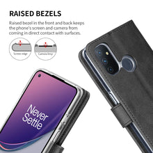 Laden Sie das Bild in den Galerie-Viewer, Cresee für OnePlus Nord N100 Hülle, PU Leder Handyhülle mit 3 Kartenfächer, Schutzhülle Case Tasche Magnetverschluss Flip Cover Stoßfest für Nord N100 (Schwarz)