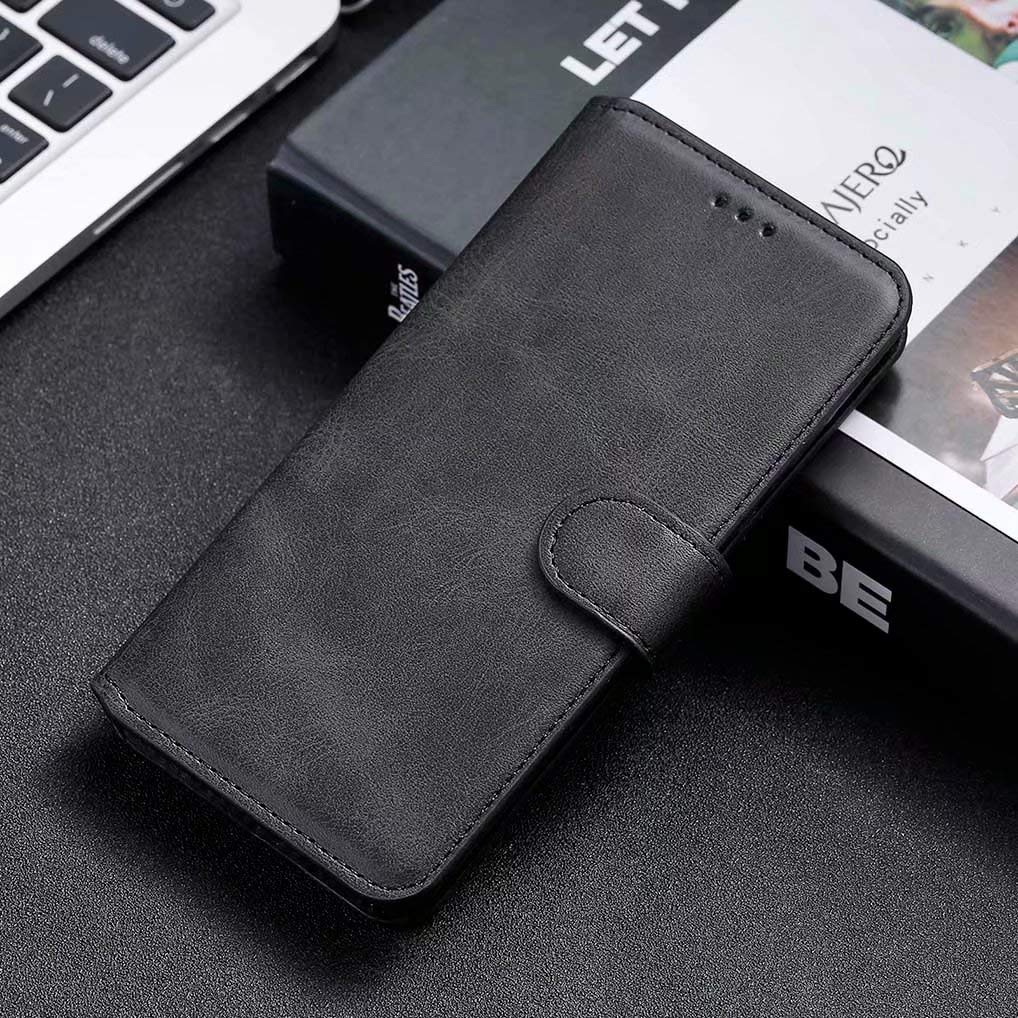 LINER Hülle für Oppo A74 5G / Oppo A54 5G, Handyhülle mit Kartenfächer Premium PU Leder Flip Case Magnetverschluss Standfunktion Stoßfest Schutzhülle für Oppo A74 5G / Oppo A54 5G - Schwarz