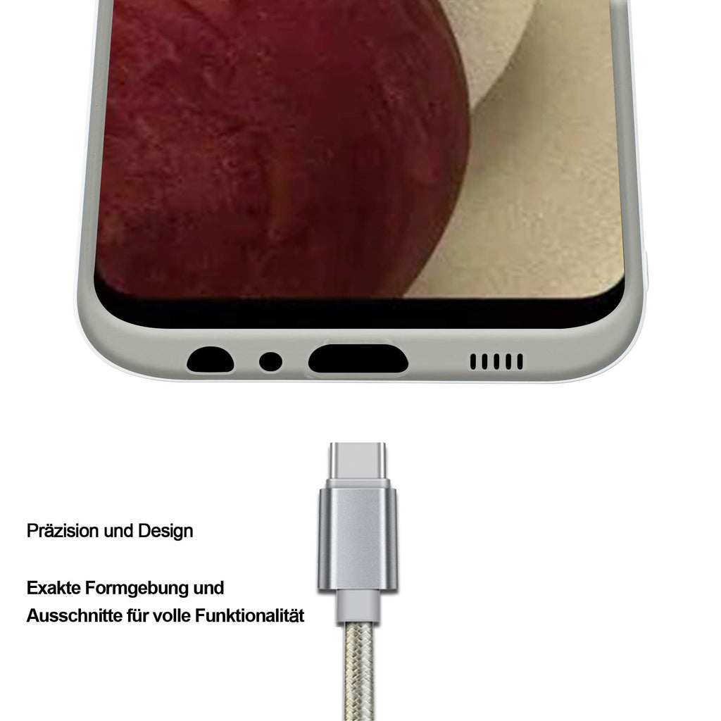 HSP Transparente Hülle kompatibel mit Samsung Galaxy M12 / A 12 | Premium TPU Silikon Case | Kratzfest Stoßfest Klar | Microdot Handyhülle | Passgenaue, weiche, durchsichtige Schutzhülle