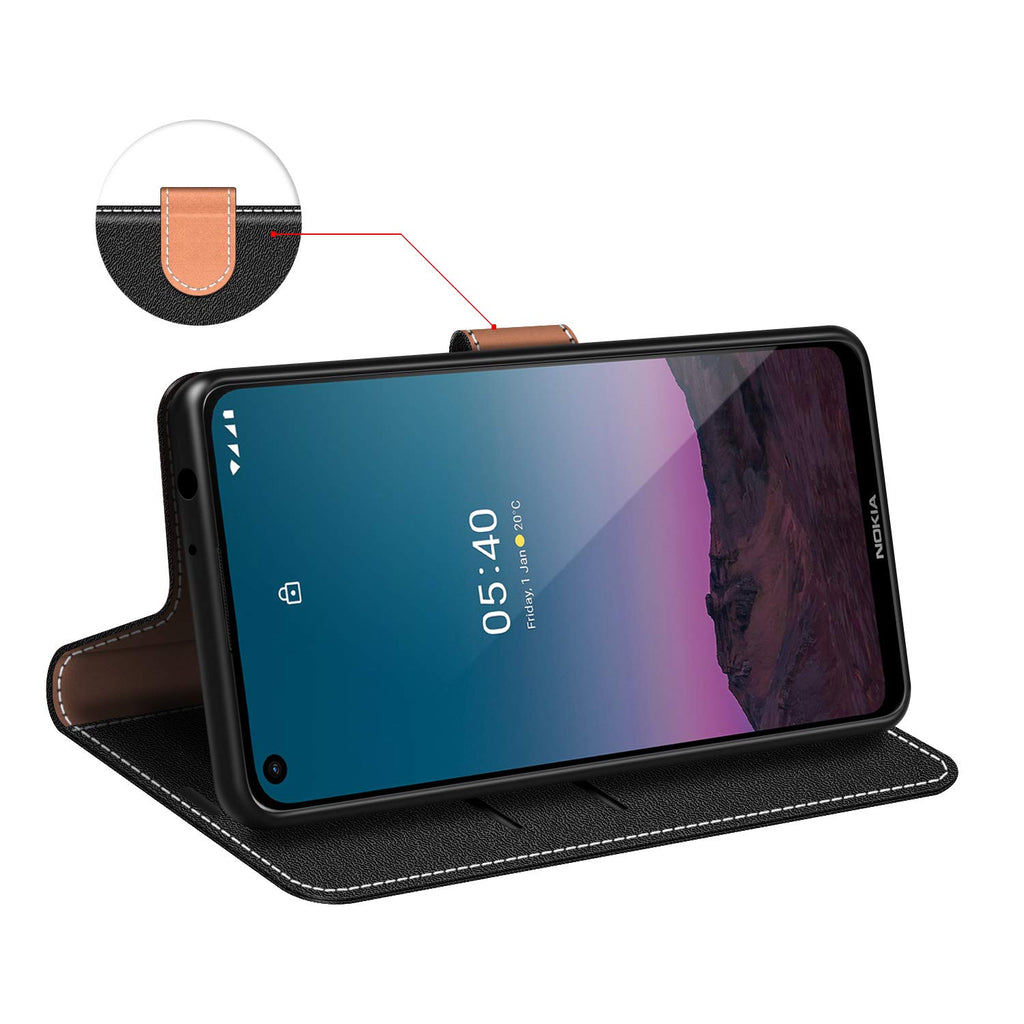 COODIO Handyhülle für Nokia 5.4 Handy Hülle, Nokia 5.4 Hülle Leder Handytasche für Nokia 5.4 Klapphülle Tasche, Schwarz