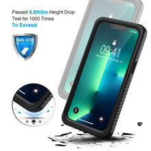 Laden Sie das Bild in den Galerie-Viewer, Lanhiem für iPhone 13 Pro Hülle (6.1"), iPhone 13 Pro Case IP68 Wasserdicht Handy Hülle 360 Grad Schutzhülle, Stoßfest Staubdicht Outdoor Panzerhülle mit Eingebautem Displayschutz, Schwarz