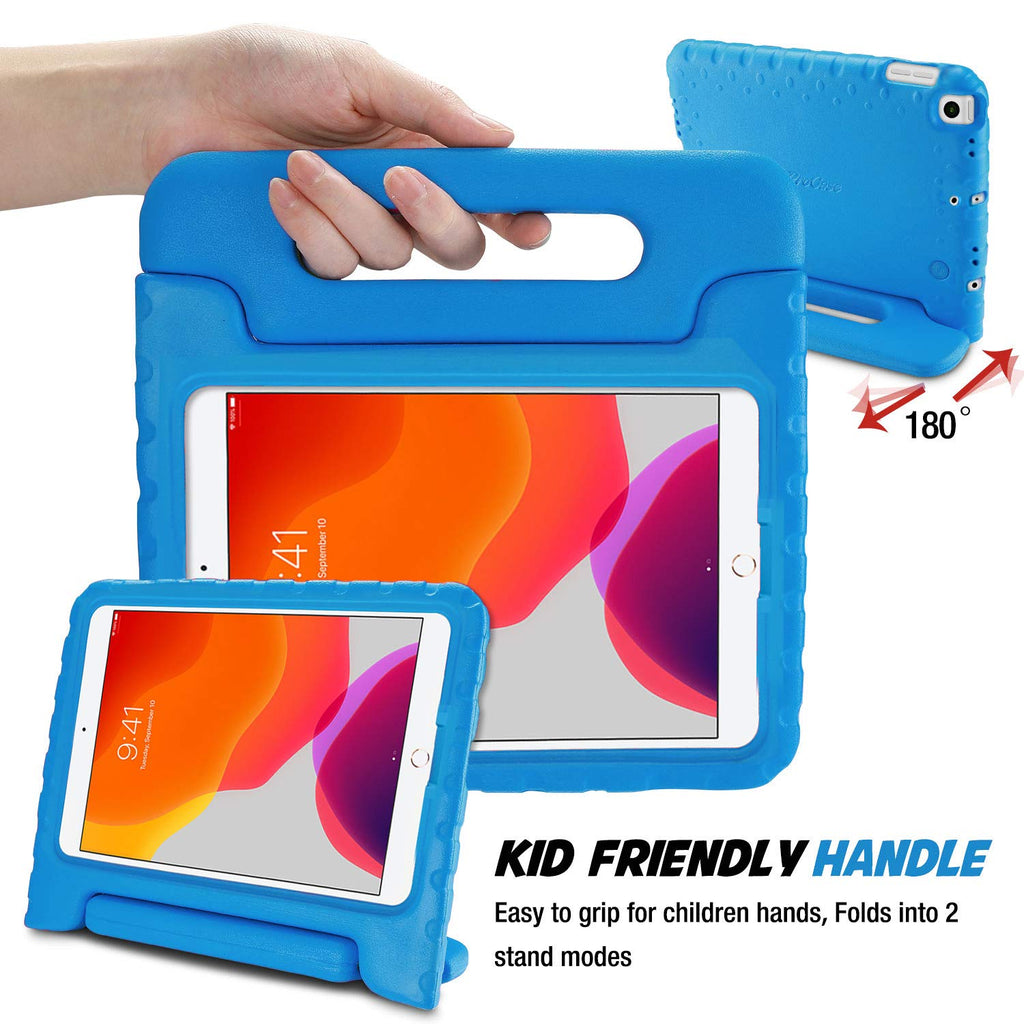 ProCase Kinder Hülle mit Kickstand für iPad 10.2" 2020 2019 / iPad Pro 10.5"/ iPad Air 3, Ultra Leicht Stoßfest Robust Kind Schutzhülle Umwandelbar Handgriff Handle Standfunktion -Blau