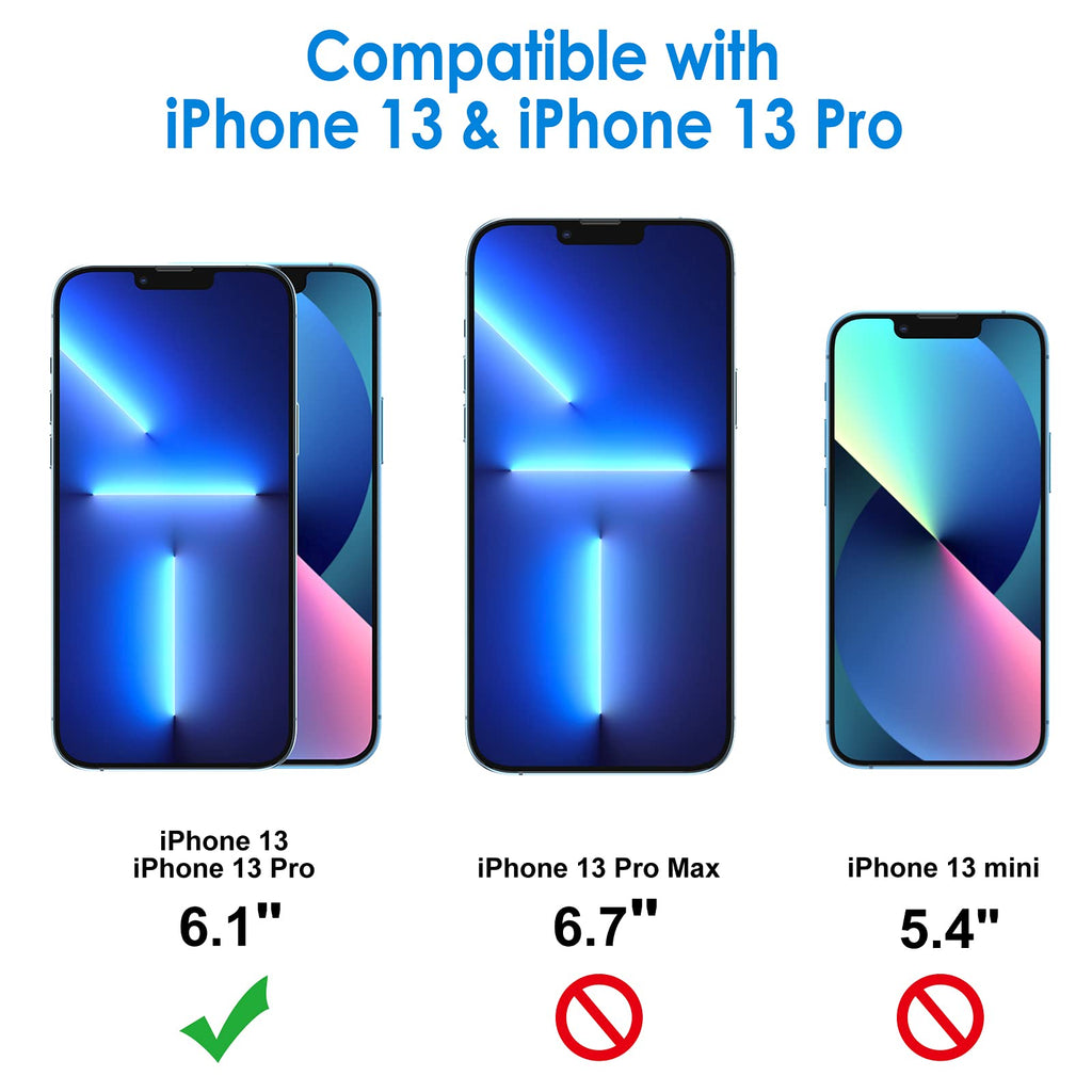 JETech Schutzfolie Kompatibel mit iPhone 13/13 Pro 6,1 Zoll, Gehärtetem Glas Panzerglas mit Einfaches Installationswerkzeug, 2 Stück