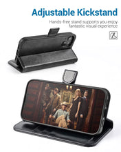 Laden Sie das Bild in den Galerie-Viewer, OCASE iPhone 13 Pro Hülle Handyhülle [Premium PU Leder] [Kartenfach] [Magnetverschluss] RFID Schutzhülle Klapphülle Handytasche Lederhülle Flip Case Cover Kompatibel für iPhone 13 Pro Schwarz