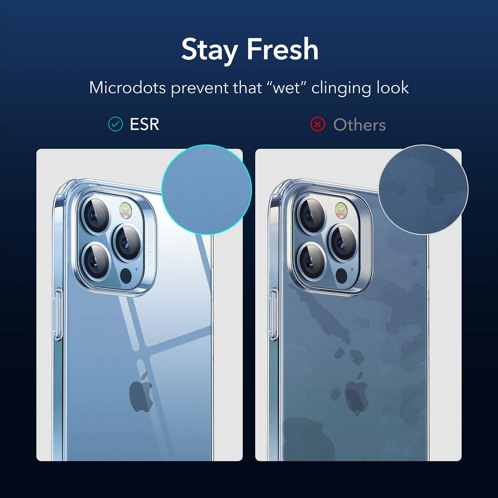 ESR Klare Silikon Hülle Kompatibel mit iPhone 13 Pro Hülle, Dünne Handyhülle, Kristallklare Schocksichere Schutzhülle, Transparentes Vergilbungsresistentes TPU, Klar