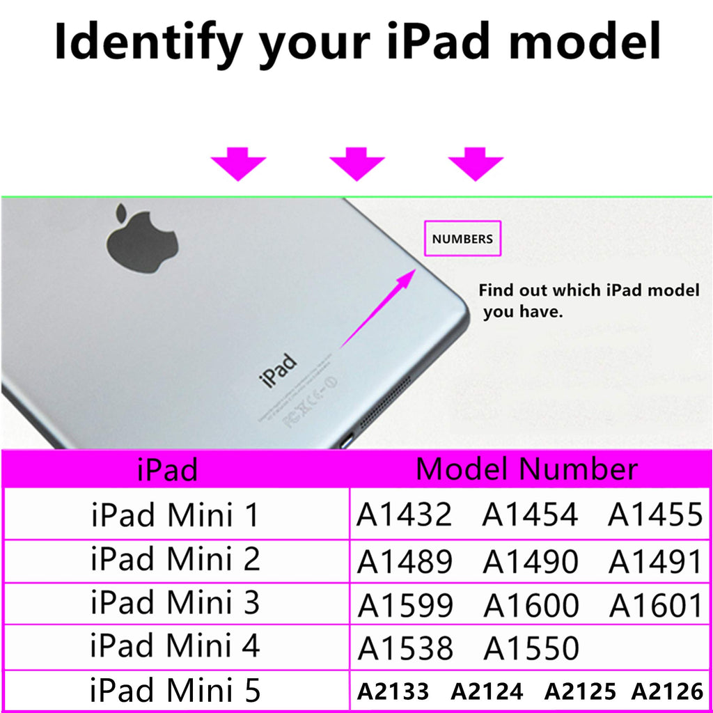Kinder-Schutzhülle für iPad Mini 1 / 2 / 3 / 4 / 5, leicht, stoßfest, For iPad Mini 1 2 3 4 5 Gen Tablet, schwarz