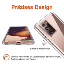 Laden Sie das Bild in den Galerie-Viewer, Eiselen Hülle Kompatibel mit Samsung Note 20 Ultra 5G, Anti Gelb, Kratzfest, Stoßfest TPU Bumper Handyhülle, Transparent Silikon Handyhülle Durchsichtige Schutzhülle für Samsung Note 20 Ultra