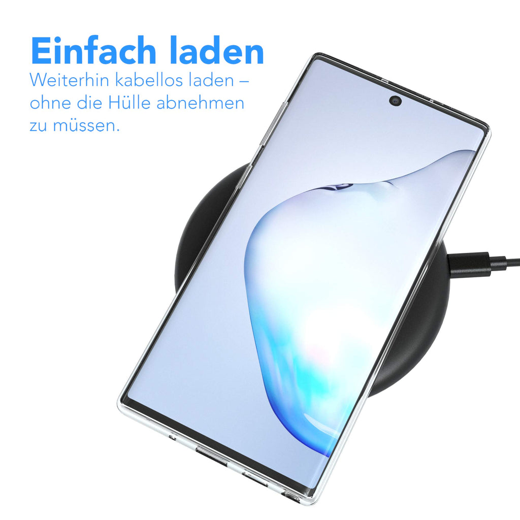 EAZY CASE Hülle kompatibel mit Samsung Galaxy Note 10 Schutzhülle Silikon, Ultra dünn, Slimcover, Handyhülle, Silikonhülle, Backcover, Durchsichtig, Klar, Transparent