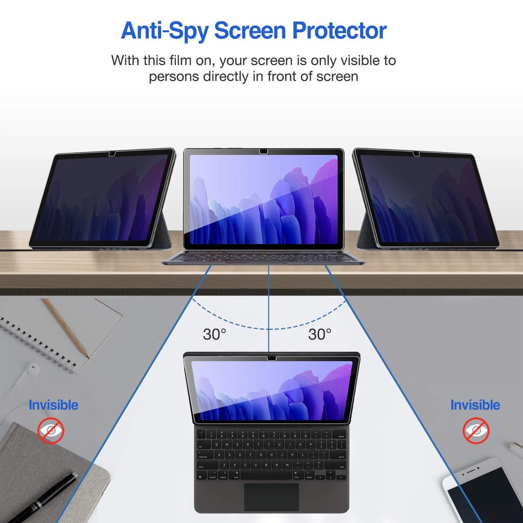 ProCase Anti-Spy Ultradünn Displyschutzfolie Privatsphäre Panzerglas Privat Blickschutzfolie für Galaxy Tab A7 10.4"(Model SM-T500/ T505/ T507) 2020 Release, Screen Protector, Schutzglass