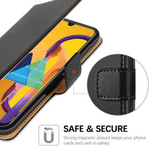Laden Sie das Bild in den Galerie-Viewer, HOOMIL Handyhülle für Samsung Galaxy M21 Hülle, für Samsung Galaxy M30s Hülle, Premium PU Leder Flip Schutzhülle für Samsung Galaxy M21/M30s Tasche, Schwarz