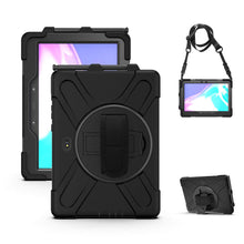 Laden Sie das Bild in den Galerie-Viewer, Gerutek Hülle Samsung Galaxy Tab Active Pro T545 / T540 (10,1 Zoll), Stoßfeste Robust Panzerhülle mit Drehbar Stände, Handschlaufe, Schultergurt Schutzhülle für Samsung Tab Active Pro 10.1, Schwarz