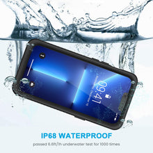 Laden Sie das Bild in den Galerie-Viewer, Lanhiem für iPhone 13 Pro Max Hülle (6.7"), iPhone 13 Pro Max Case IP68 Wasserdicht Handy Hülle 360 Grad Schutzhülle, Stoßfest Staubdicht Outdoor Panzerhülle mit Eingebautem Displayschutz, Schwarz