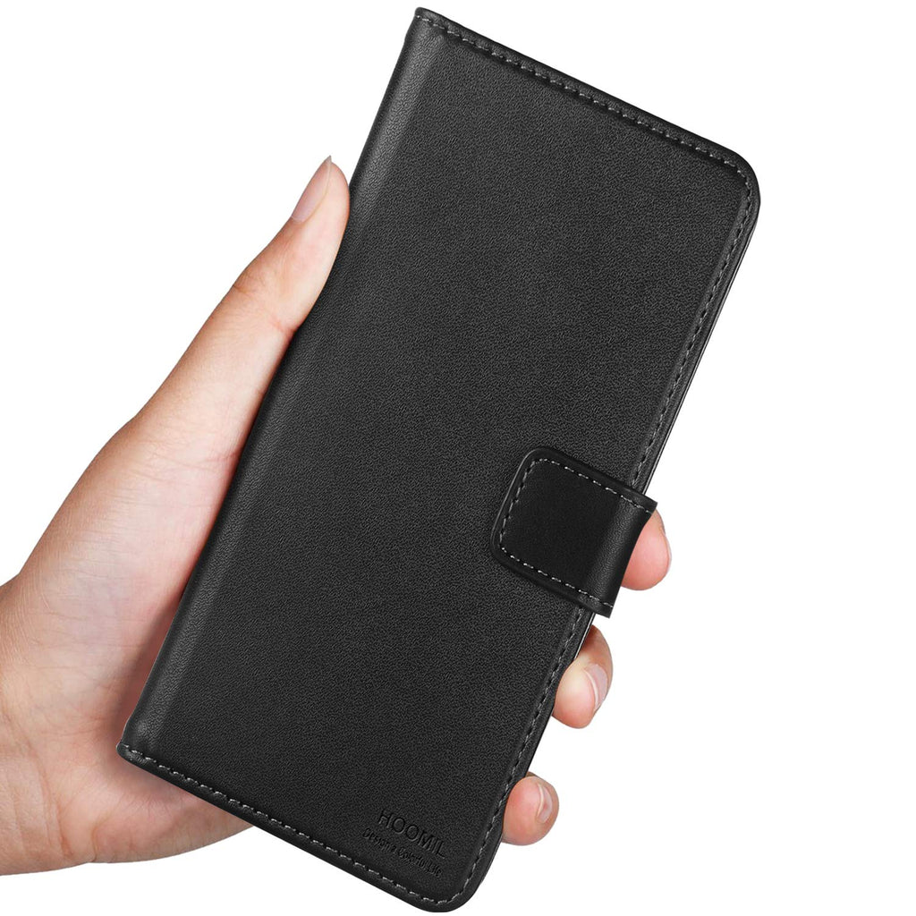 HOOMIL Handyhülle für Samsung Galaxy M20 Hülle, Premium PU Leder Flip Schutzhülle für Samsung Galaxy M20 Tasche, Schwarz
