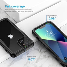 Laden Sie das Bild in den Galerie-Viewer, Lanhiem für iPhone 13 Hülle (6.1"), iPhone 13 Case IP68 Wasserdicht Handy Hülle 360 Grad Schutzhülle, Stoßfest Staubdicht Outdoor Panzerhülle mit Eingebautem Displayschutz, Schwarz