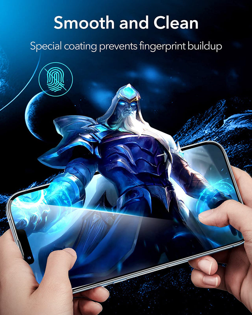 ESR 2 Stück Armorite Displayschutz kompatibel mit iPhone 13 Pro Max, mit Positionierhilfe, 50 kg Kraftresistenz, harte Panzerglas Displayschutzfolie