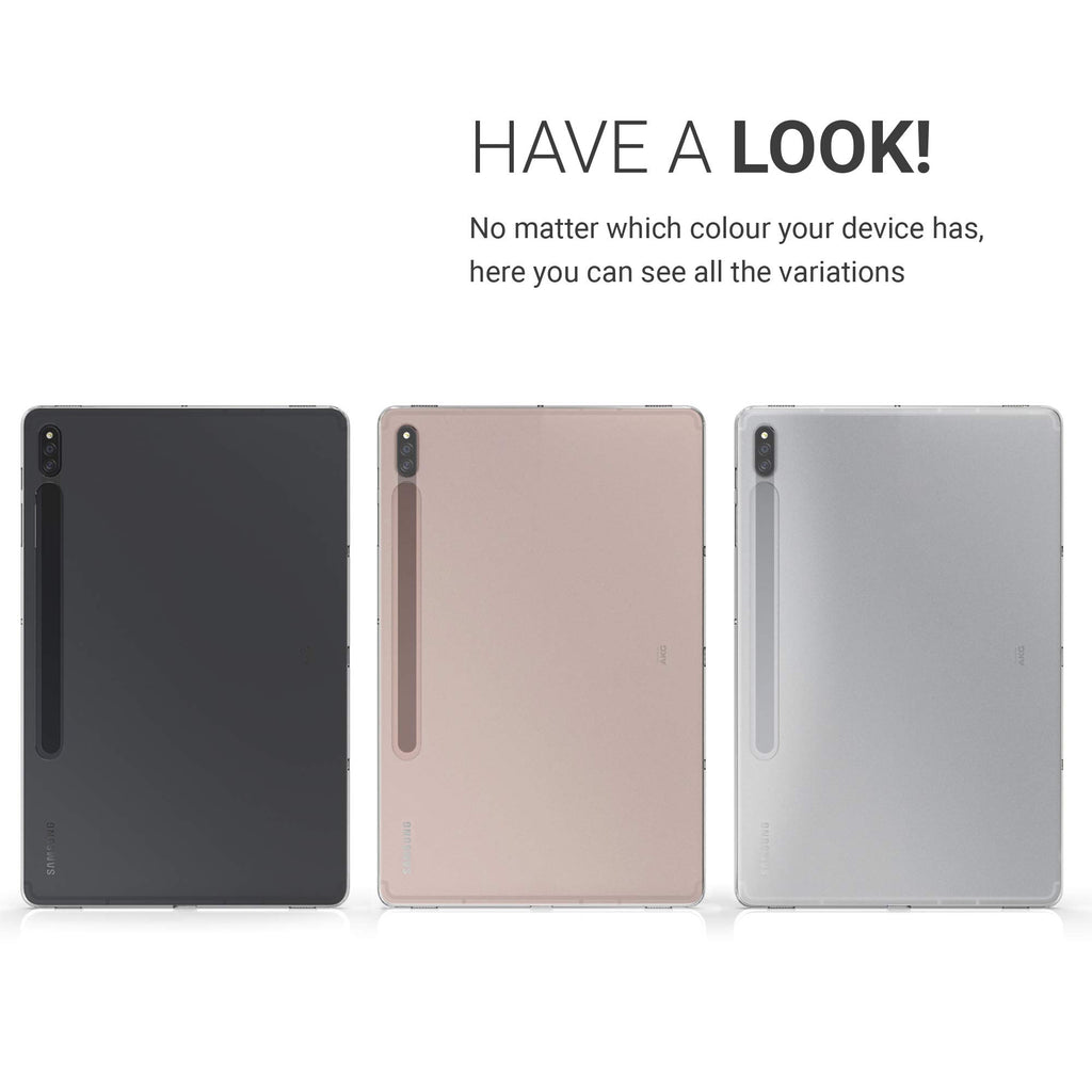 kwmobile Hülle kompatibel mit Samsung Galaxy Tab S7 Plus - Silikon Tablet Cover Case Schutzhülle Transparent