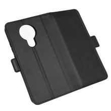 Laden Sie das Bild in den Galerie-Viewer, AKC Handyhülle Kompatibel mit Nokia 3.4 Hülle Fallschutz Handy-Ständer-Leder Flip Etui Handytasche Cover Echtleder Brieftasche-Schwarz