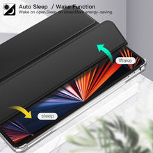 Laden Sie das Bild in den Galerie-Viewer, ZtotopCases Hülle für iPad Pro 12.9 2021/2020,Ultra Schlank leichte und Klappständer Schutzhülle mit Transparent Harten PC Back Cover,Auto Schlaf/Aufwach für iPad Pro 12,9'' 5./4.Generation,Schwarz