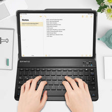 Laden Sie das Bild in den Galerie-Viewer, Fintie Tastatur Hülle für Samsung Galaxy Tab S6 Lite 10,4 SM-P610/ P615 2020 mit Stifthalter - Ultradünn Keyboard Case mit magnetisch Abnehmbarer drahtloser Deutscher Tastatur, Schwarz