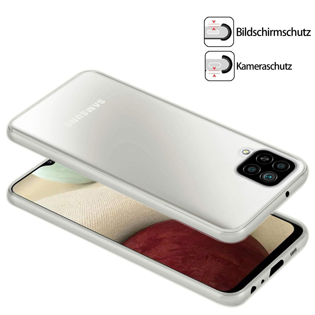 HSP Transparente Hülle kompatibel mit Samsung Galaxy M12 / A 12 | Premium TPU Silikon Case | Kratzfest Stoßfest Klar | Microdot Handyhülle | Passgenaue, weiche, durchsichtige Schutzhülle