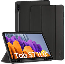 Laden Sie das Bild in den Galerie-Viewer, EasyAcc Hülle Kompatibel mit Samsung Galaxy Tab S7 2020 - Ultra Dünn mit Auto aufwachen/Schlaf Funktion Standfunktion Slim PU Leder Schutzhülle Passt für Samsung Galaxy Tab S7 2020, Schwarz