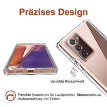Laden Sie das Bild in den Galerie-Viewer, Eiselen Silikon Hülle Kompatibel mit Samsung Galaxy Note 20, Weiche case, Ultra-dünne Stylische Stoßfest Fallschutz Vollkörperschutz Handyhülle Schutzhülle für Samsung Galaxy Note 20 - Klar