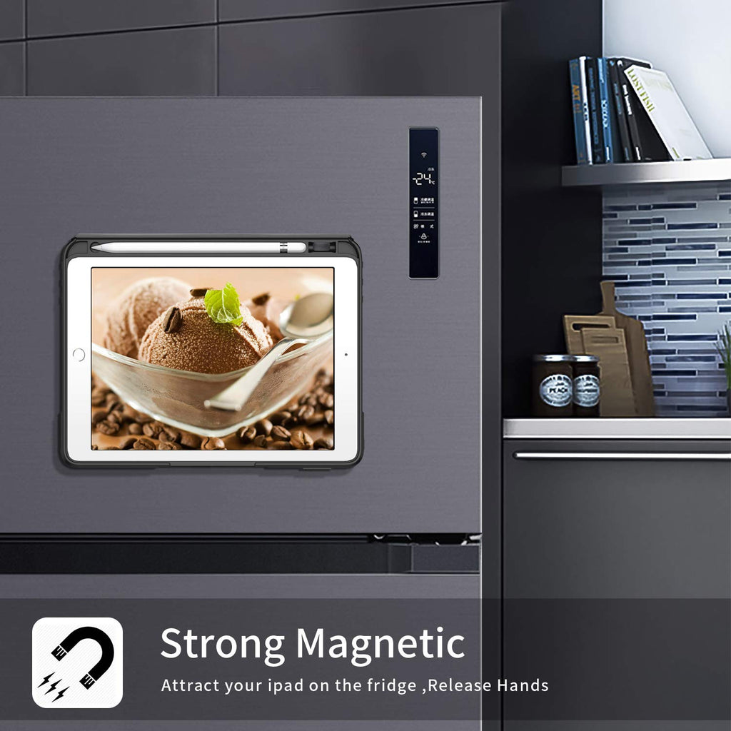 ZtotopCase Mehrfachwinkel Hülle für iPad 10.2 7. / 8. Generation,Stark magnetisch Schutzhülle mit Stifthalter,Stoßfest Sturzfest Hülle,Automatischem Schlaf/Aufwach,für iPad 10,2(iPad 7/iPad 8),Schwarz