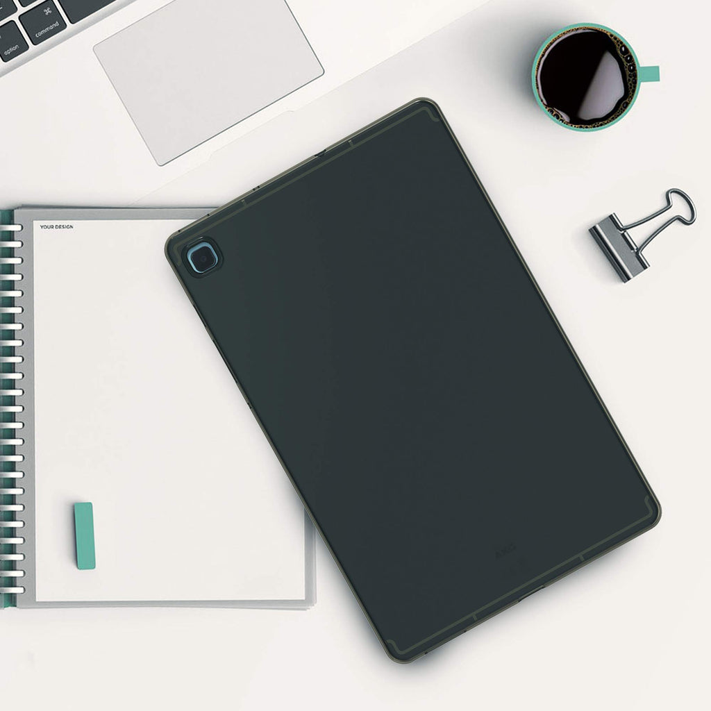 kwmobile Hülle kompatibel mit Samsung Galaxy Tab S6 Lite - Silikon Tablet Cover Case Schutzhülle Schwarz Transparent