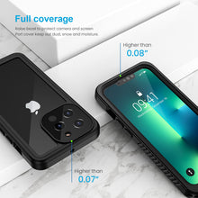Laden Sie das Bild in den Galerie-Viewer, Lanhiem für iPhone 13 Pro Hülle (6.1"), iPhone 13 Pro Case IP68 Wasserdicht Handy Hülle 360 Grad Schutzhülle, Stoßfest Staubdicht Outdoor Panzerhülle mit Eingebautem Displayschutz, Schwarz