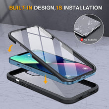 Laden Sie das Bild in den Galerie-Viewer, Miracase 360 Grad Hülle Kompatibel mit iPhone 13 (6.1 Zoll), Ganzkörper Schutzhülle mit eingebauter Glas Displayschutzfolie, Stoßfeste Fullbody Handyhülle, Schwarz