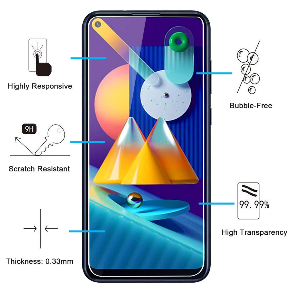 NEW'C Schutzfolie Panzerglas für Samsung Galaxy A11, M11, Frei von Kratzern, 9H Härte, HD Displayschutzfolie, 0.33mm Ultra-klar, Ultrabeständig