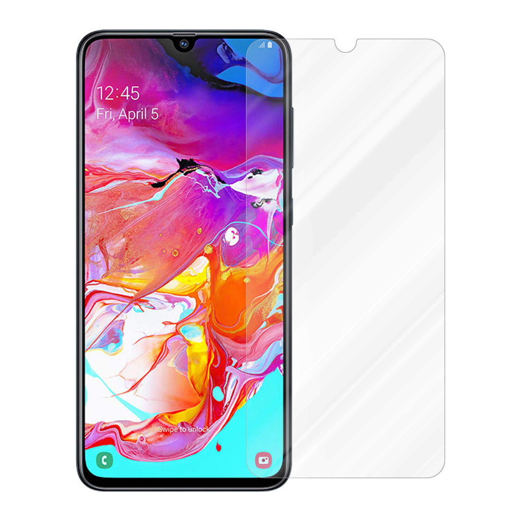 Cadorabo Panzerglasfolie für Samsung Galaxy A70 - Schutzfolie in KRISTALL KLAR - Gehärtet (Tempered) Displayschutz Glas in 9H Härte mit 3D Touch Kompatibilität