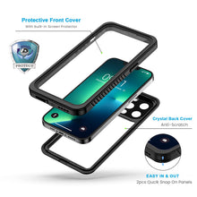 Laden Sie das Bild in den Galerie-Viewer, Lanhiem für iPhone 13 Pro Hülle (6.1"), iPhone 13 Pro Case IP68 Wasserdicht Handy Hülle 360 Grad Schutzhülle, Stoßfest Staubdicht Outdoor Panzerhülle mit Eingebautem Displayschutz, Schwarz