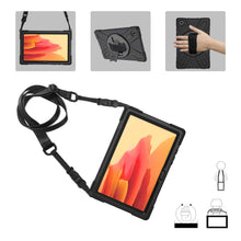Laden Sie das Bild in den Galerie-Viewer, ProCase Hart Hülle für Galaxy Tab A7 10.4” 2020(SM-T500 T505 T507), Stoßfest Schutzhülle mit verstellbar Handschlaufe, Robust Heavy Duty Hybrid –Schwarz