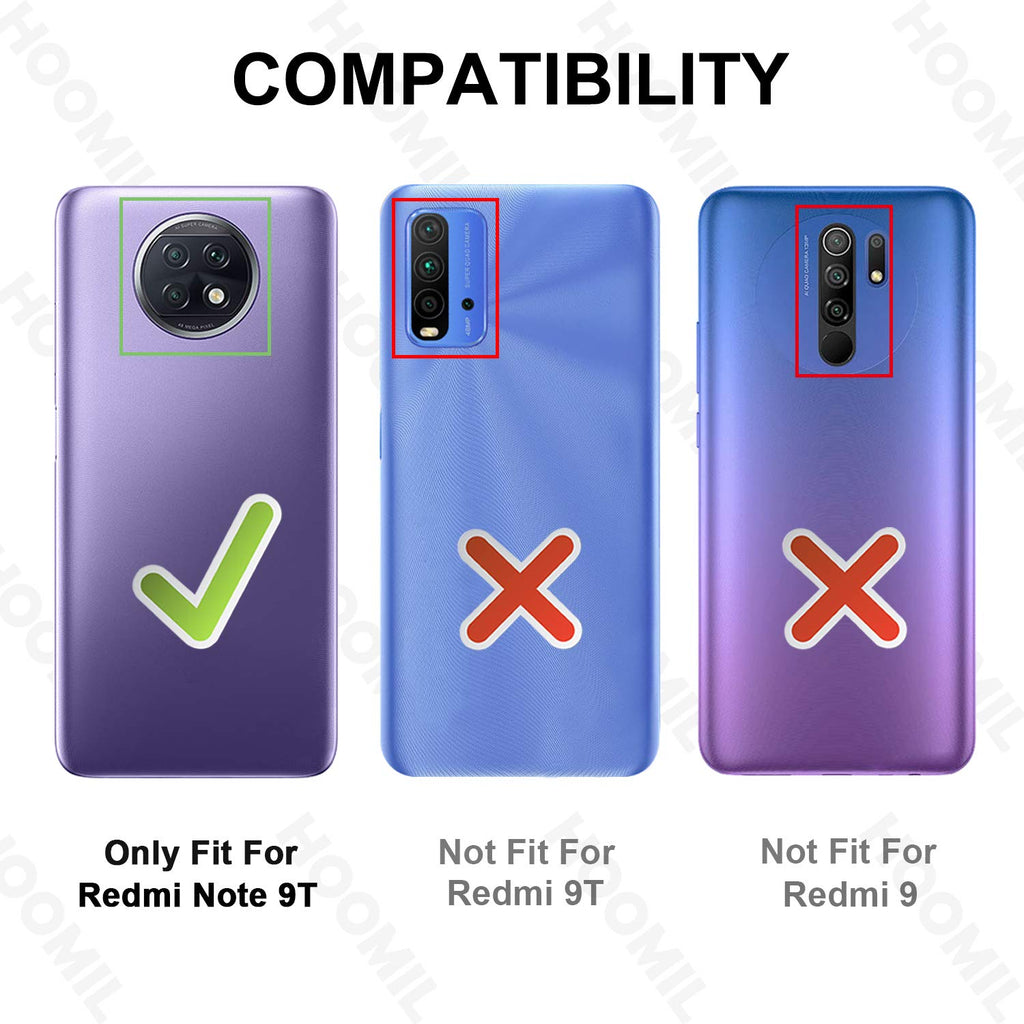 HOOMIL Handyhülle für Xiaomi Redmi Note 9T Hülle Leder Tasche Flip Case Schutzhülle Schwarz