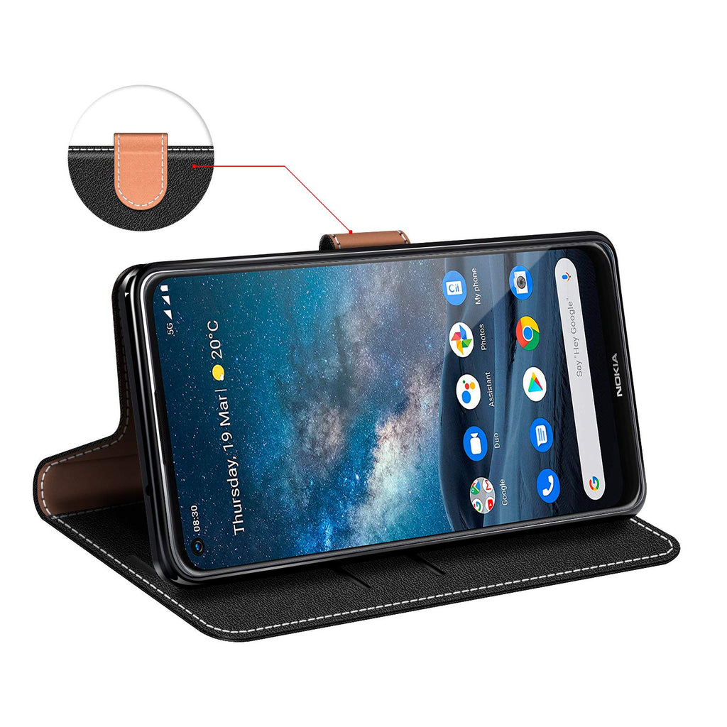 COODIO Handyhülle für Nokia 8.3 5G Handy Hülle, Nokia 8.3 5G Hülle Leder Handytasche für Nokia 8.3 5G Klapphülle Tasche, Schwarz