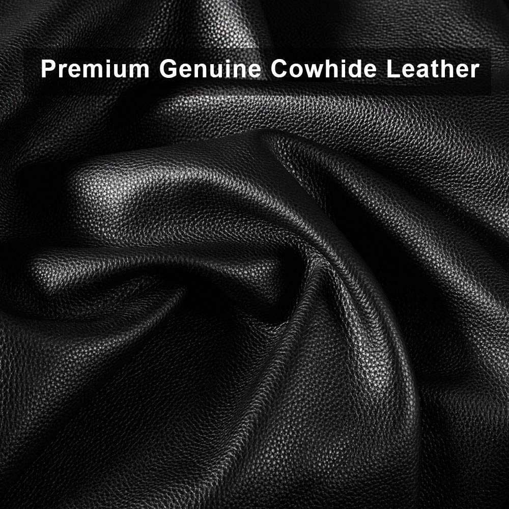 LENSUN Echtleder Hülle für Xiaomi Redmi Note 9, Leder Handyhülle Magnetverschluss Kartenfach Handytasche kompatibel mit Xiaomi Redmi Note 9 – Schwarz(MN9-DC-BK)