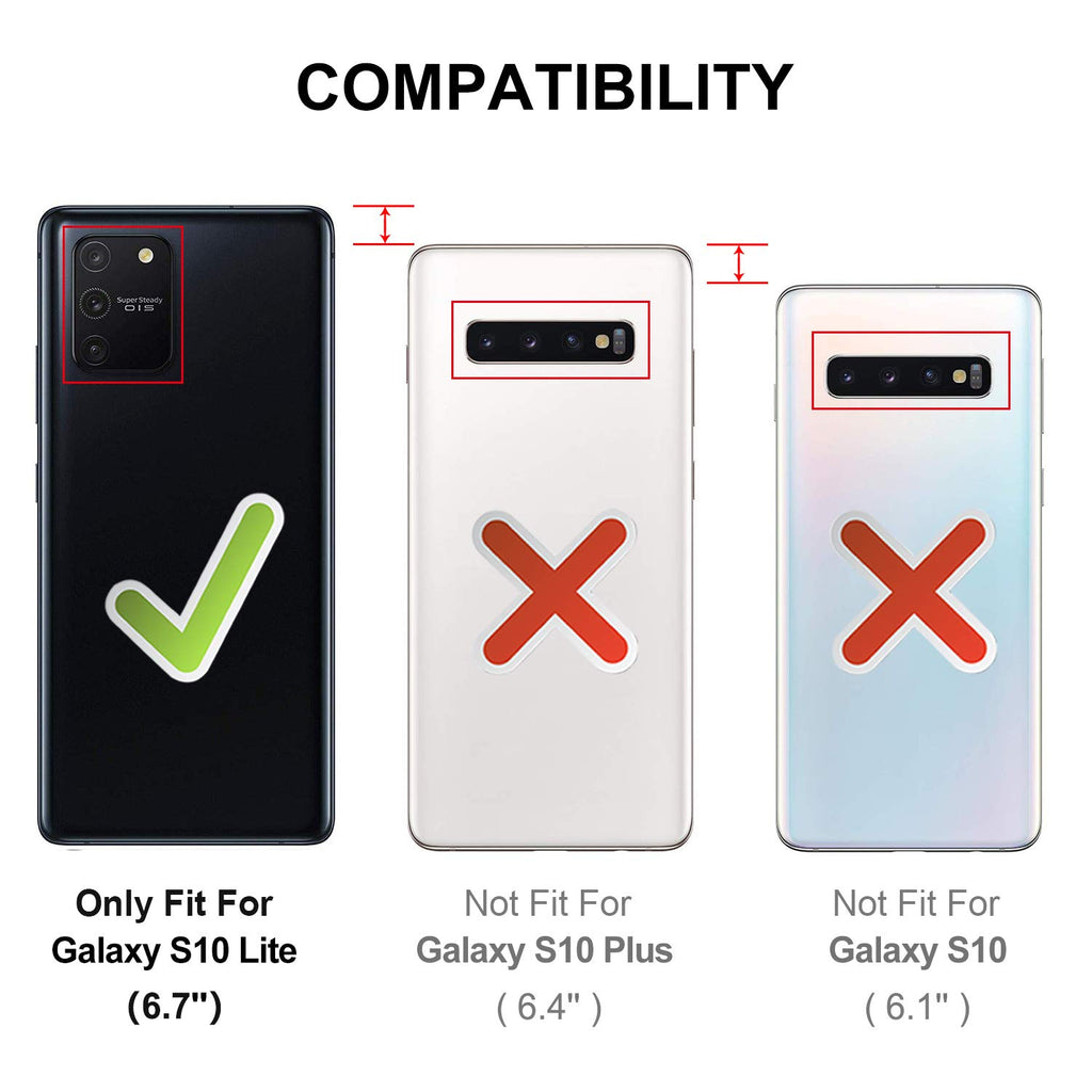 HOOMIL Handyhülle für Samsung Galaxy S10 Lite Hülle, Premium Leder Flip Schutzhülle für Samsung Galaxy S10 Lite Tasche - Schwarz