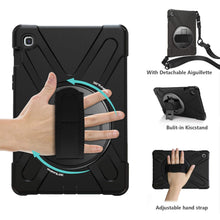 Laden Sie das Bild in den Galerie-Viewer, Gerutek Hülle für Tab S5e 10.5 Zoll Cover SM-T725/T720 Samsung Galaxy Case, Stoßfeste Robust Panzerhülle mit 360 Drehbar Stände, Handschlaufe, Schultergurt Schutzhülle, Schwarz Cover von Gerutek