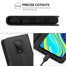 Laden Sie das Bild in den Galerie-Viewer, Vakoo Wallet Serie Handyhülle für Xiaomi Redmi Note 9S Hülle, Xiaomi Redmi Note 9 Pro Hülle, Schwarz