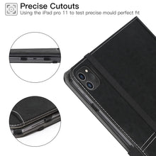 Laden Sie das Bild in den Galerie-Viewer, ZtotopCases Hülle für Neu iPad Pro 11 2021(3. Generation), Premium Leder Geschäftshülle mit Ständer,Kartensteckplatz,Auto Schlaf/ Aufwach Funktion, Mehrfachwinkel,für iPad 11 Zoll 2021, Schwarz