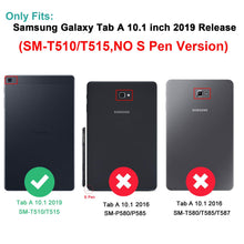 Laden Sie das Bild in den Galerie-Viewer, Gerutek Hülle für Samsung Galaxy Tab A T510 / T515 (10,1 Zoll), Stoßfeste Robust Panzerhülle mit Drehbar Stände, Handschlaufe, Schultergurt Schutzhülle für Samsung Tab A 10.1 2019 T510 / T515, Schwarz