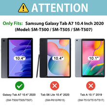 Laden Sie das Bild in den Galerie-Viewer, ProCase Hart Hülle für Galaxy Tab A7 10.4” 2020(SM-T500 T505 T507), Stoßfest Schutzhülle mit verstellbar Handschlaufe, Robust Heavy Duty Hybrid –Schwarz
