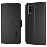 FMPCUON Handyhülle Kompatibel mit Samsung Galaxy A10 Hülle Leder PU Leder Tasche,Flip Case Lederhülle Handyhülle Etui Handytasche Schutzhülle für Galaxy A10,Schwarz