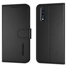 Laden Sie das Bild in den Galerie-Viewer, FMPCUON Handyhülle Kompatibel mit Samsung Galaxy S10 Plus Hülle Leder PU Leder Tasche,Flip Case Lederhülle Handyhülle Etui Handytasche Schutzhülle für Galaxy S10 Plus,Schwarz